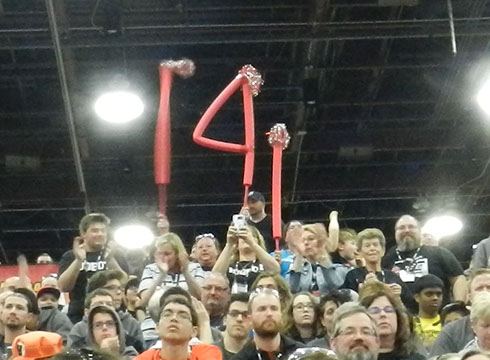 Our  team  parents and students showing their support; cheering before a match.